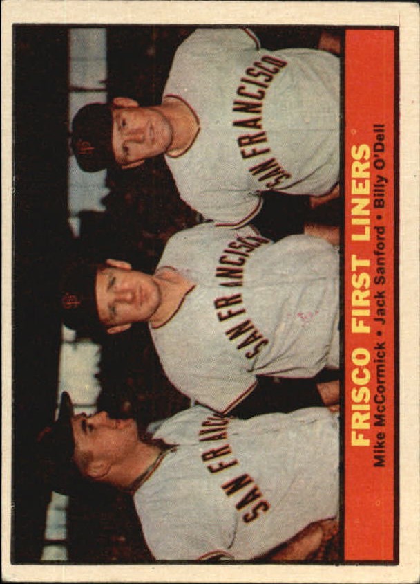1961 Topps #383 Frisco First Liners/Mike McCormick/Jack Sanford/Billy O'Dell