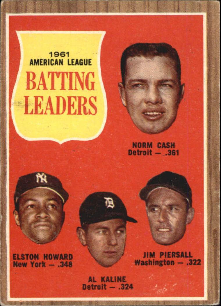 1962 Topps #51 AL Batting Leaders/Norm Cash/Jim Piersall/Al Kaline/Elston Howard