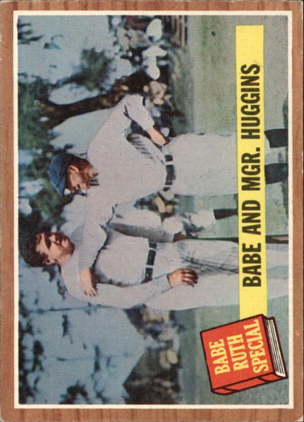 1962 Topps #137 Babe Ruth Special 3/Babe with Mgr. Huggins