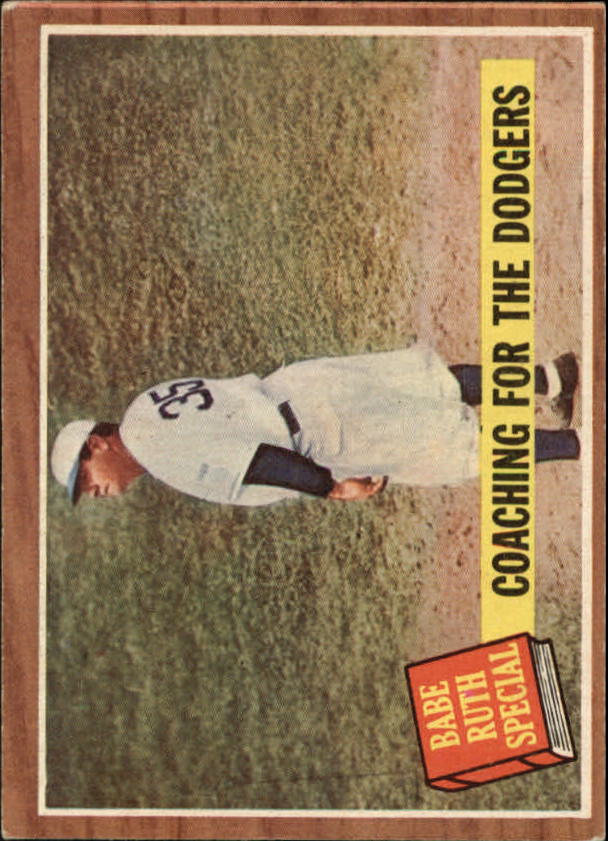 1962 Topps #142 Babe Ruth Special 8/Coaching the Dodgers