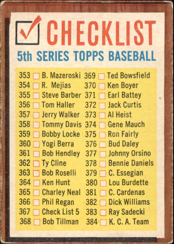 A0220- 1962 Topps BB #s 358-580 APPROXIMATE GRADE -You Pick- 15+ FREE US SHIP