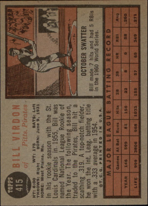 A0220- 1962 Topps BB #s 358-580 APPROXIMATE GRADE -You Pick- 15+ FREE US SHIP