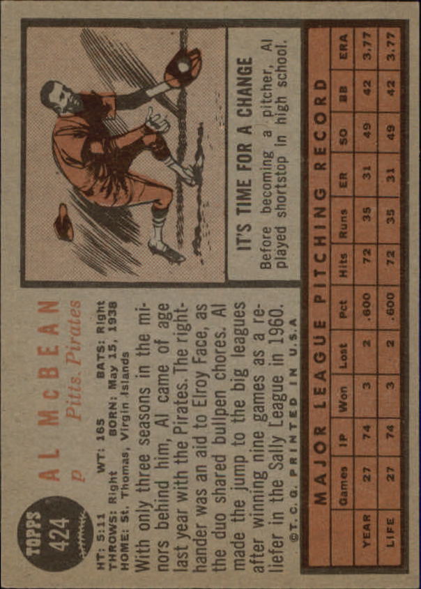 A0220- 1962 Topps BB #s 358-580 APPROXIMATE GRADE -You Pick- 15+ FREE US SHIP