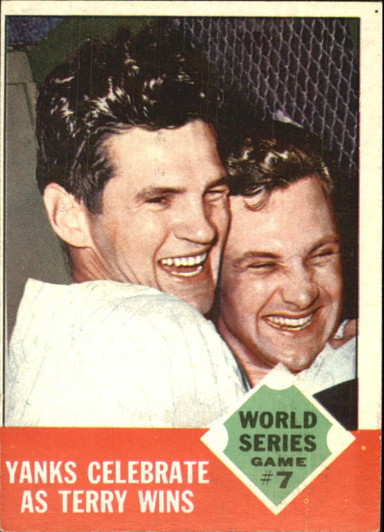 1963 Topps #148 World Series Game 7/Yanks Celebrate/Ralph Terry