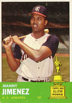 1963 Topps #195 Manny Jimenez