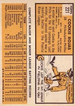 1963 Topps #221 Cookie Rojas RC back image