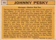 1963 Topps #343 Johnny Pesky MG back image