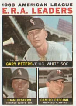 1964 Topps #2 AL ERA Leaders/Gary Peters/Juan Pizarro/Camilo Pascual