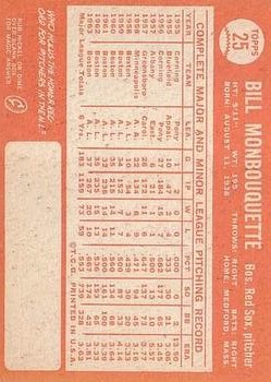1964 Topps #25 Bill Monbouquette back image