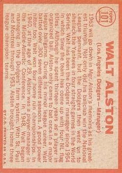 1964 Topps #101 Walt Alston MG back image