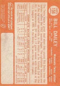 1964 Topps #156 Bill Dailey back image