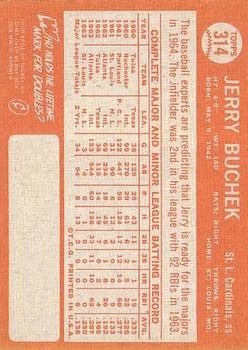 1964 Topps #314 Jerry Buchek back image