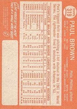 1964 Topps #319 Paul Brown back image