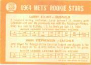 1964 Topps #536 Rookie Stars/Larry Elliot/John Stephenson RC back image