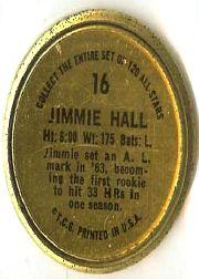 1964 Topps Coins #16 Jimmie Hall back image