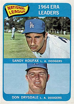 1965 Topps #8 NL ERA Leaders/Sandy Koufax/Don Drysdale