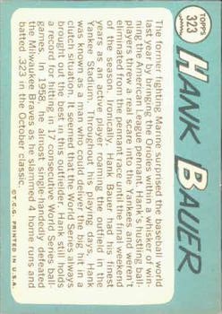 1965 Topps #323 Hank Bauer MG back image