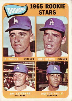 1965 Topps #561 Rookie Stars/Dennis Daboll RC/Mike Kekich RC/Hector Valle RC/Jim Lefebvre RC