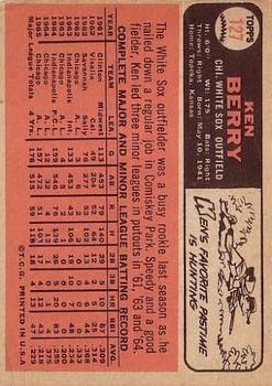1966 Topps #127 Ken Berry back image