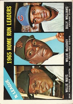 1966 Topps #217 NL Home Run Leaders/Willie Mays/Willie McCovey/Billy Williams