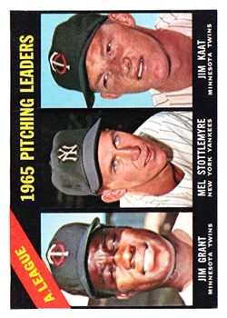 1966 Topps #224 AL Pitching Leaders/Jim Grant/Mel Stottlemyre/Jim Kaat
