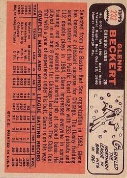 1966 Topps #232 Glenn Beckert back image