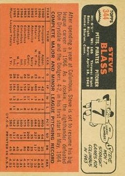 1966 Topps #344 Steve Blass back image
