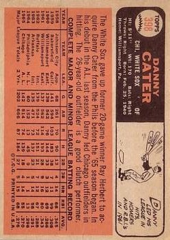 1966 Topps #398 Danny Cater back image