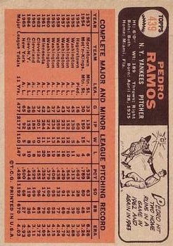 1966 Topps #439 Pedro Ramos back image