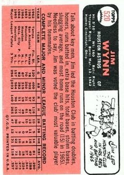 1966 Topps #520 Jim Wynn back image