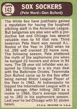 1967 Topps #143 Sox Sockers/Pete Ward/Don Buford back image
