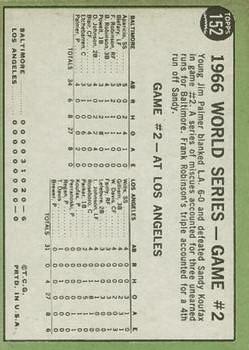 1967 Topps #152 World Series Game 2/Jim Palmer back image