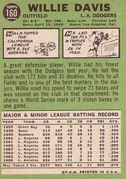 1967 Topps #160 Willie Davis back image