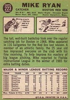 1967 Topps #223 Mike Ryan back image
