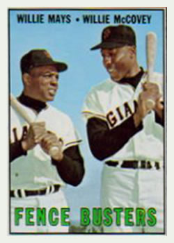 1967 Topps #423 Fence Busters/Willie Mays/Willie McCovey DP