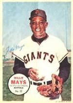 1967 Topps Posters Inserts #12 Willie Mays