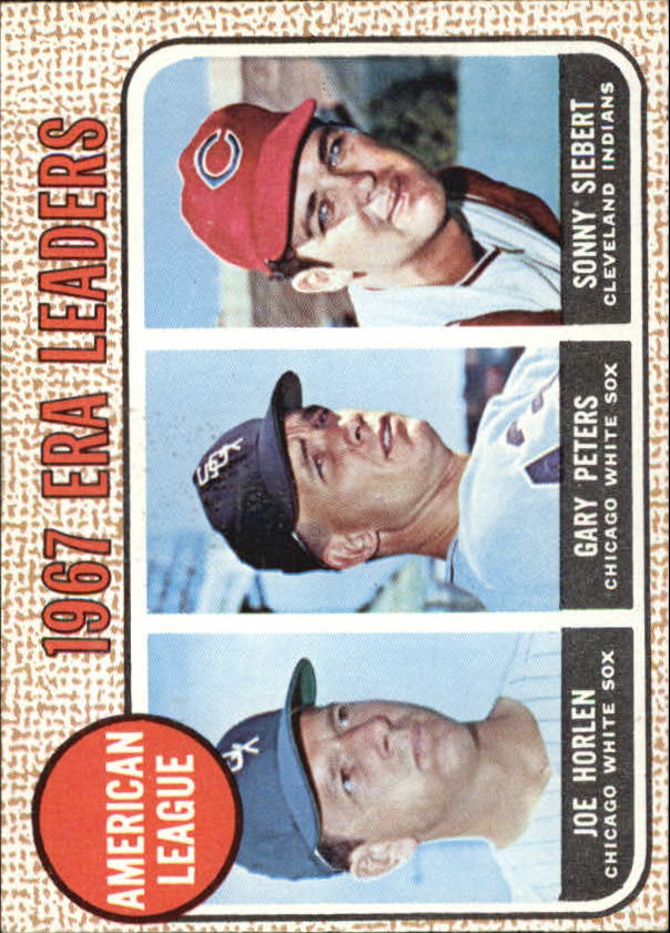 1968 Topps #8 AL ERA Leaders/Joel Horlen/Gary Peters/Sonny Siebert