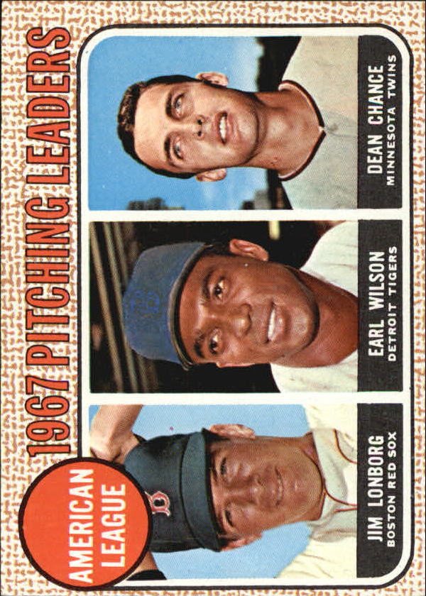 1968 Topps #10B AL Pitching Leaders/Jim Lonborg COR/Earl Wilson/Dean Chance