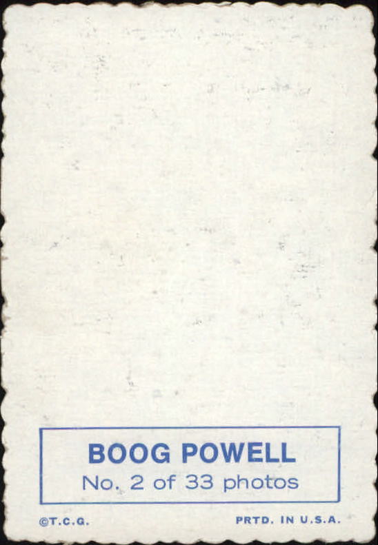 1969 Topps Deckle Edge #2 Boog Powell back image
