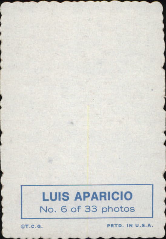 1969 Topps Deckle Edge #6 Luis Aparicio back image