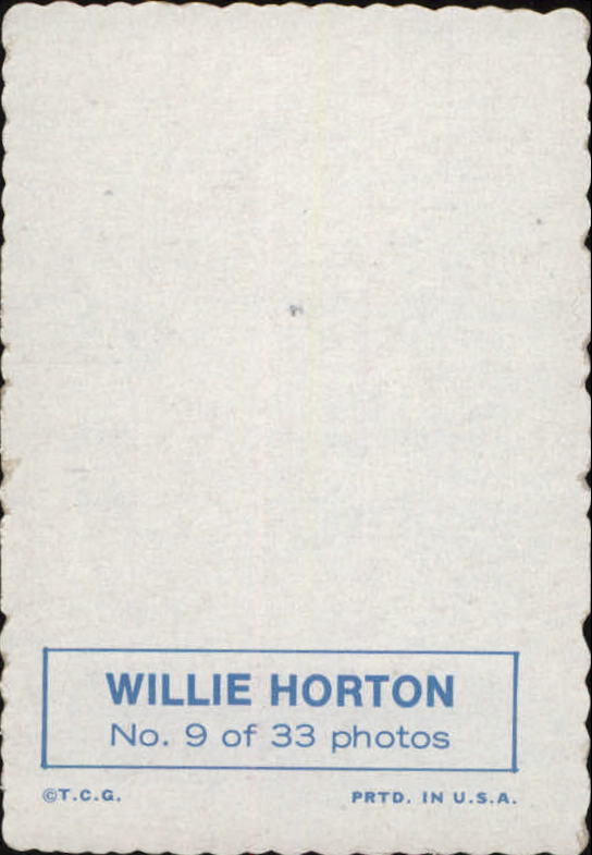1969 Topps Deckle Edge #9 Willie Horton back image