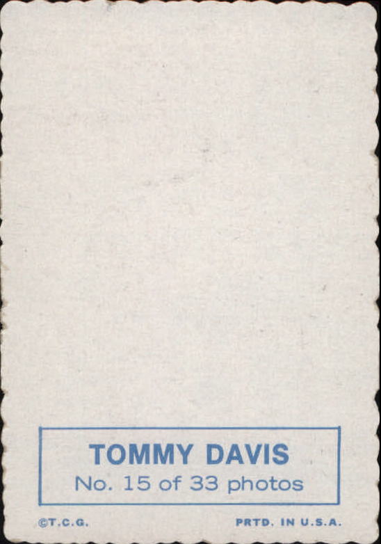 1969 Topps Deckle Edge #15 Tommy Davis back image