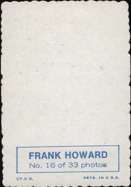 1969 Topps Deckle Edge #16 Frank Howard back image
