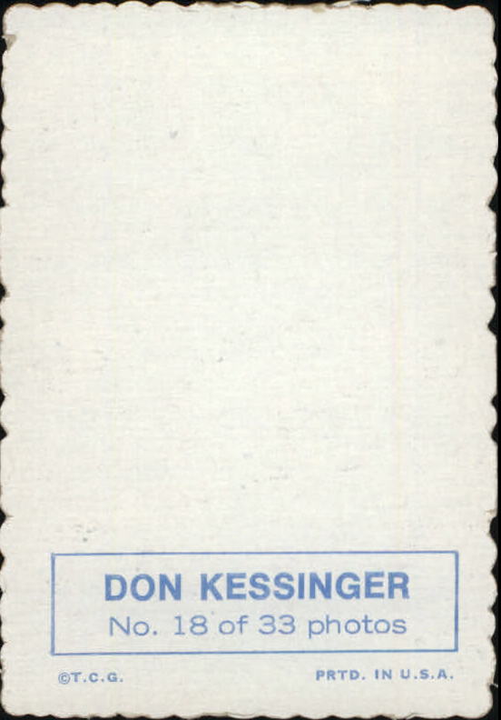 1969 Topps Deckle Edge #18 Don Kessinger back image
