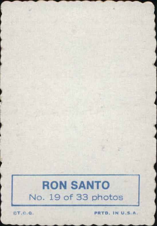 1969 Topps Deckle Edge #19 Ron Santo back image