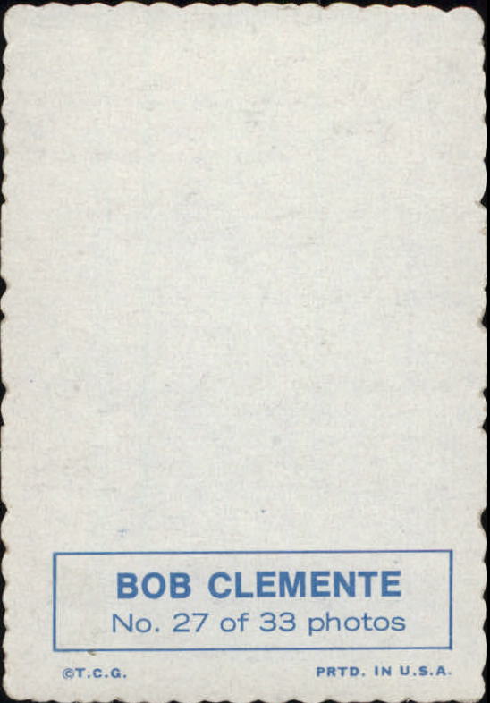 1969 Topps Deckle Edge #27 Roberto Clemente back image