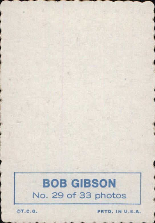 1969 Topps Deckle Edge #29 Bob Gibson back image