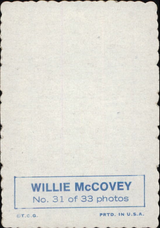 1969 Topps Deckle Edge #31 Willie McCovey back image