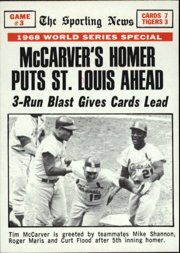 1969 Topps #164 World Series Game 3/Tim McCarver/w/Maris