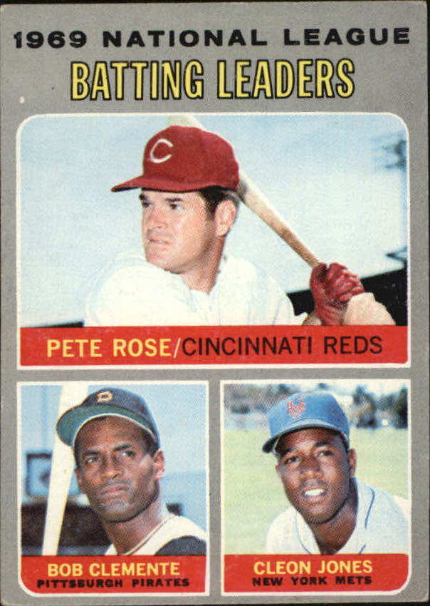1970 Topps #61 NL Batting Leaders/Pete Rose/Bob Clemente/Cleon Jones